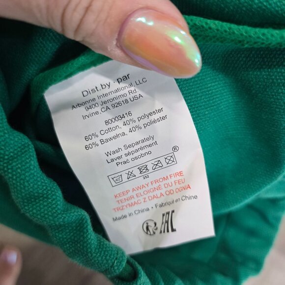 Arbonne Green Cotton-Polyester Drawstring Pouch With Logo - Picture 4 of 4